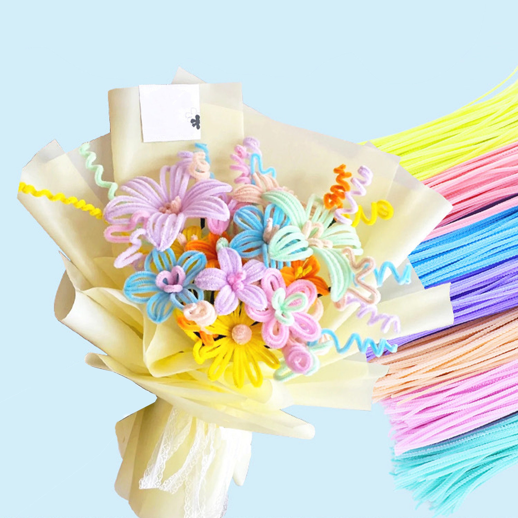 Hadade diy pipe cleaner flower home craft #handmade #diy #foryoupage #, pipecleaner flowers