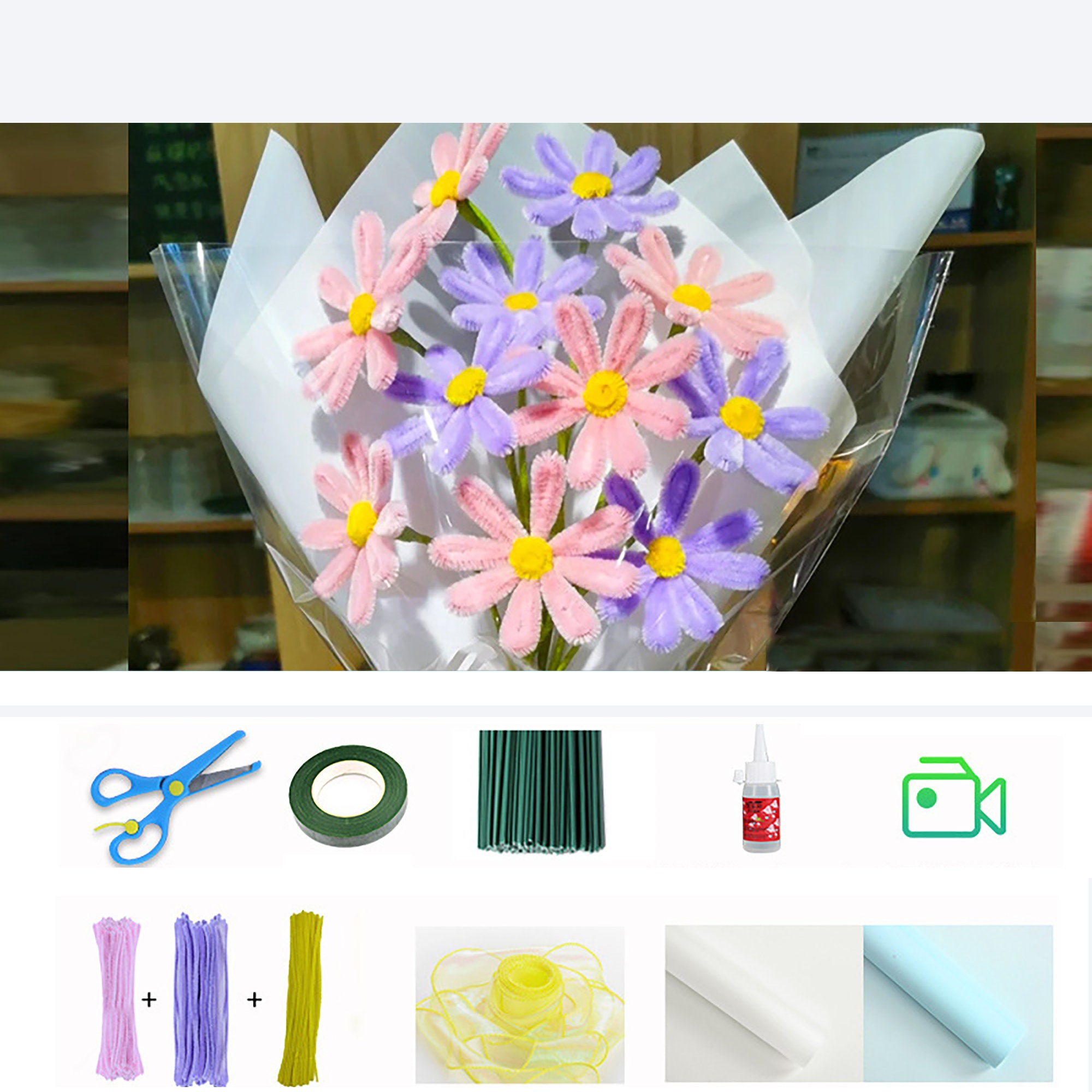 Pipe Cleaner Flowers DIY Handmade Flowers Beautiful Bouquet - Etsy