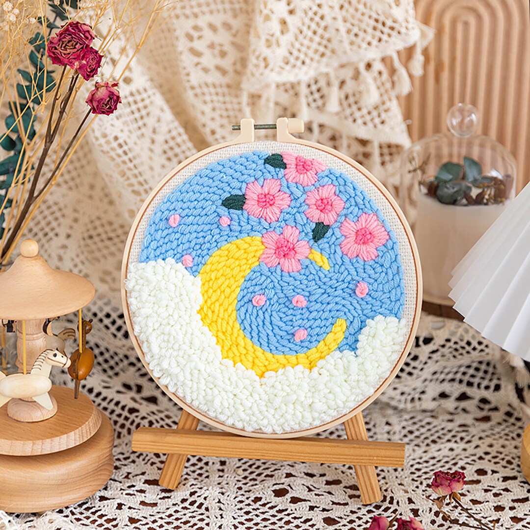 Punch Needle Kit for Beginner DIY Punch Needle Embroidery Kit With Wood