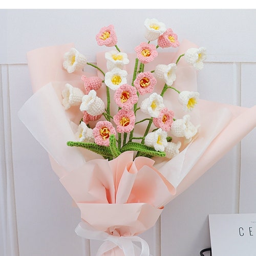 Crochet Flowers Bouquet Handmade Knitted Flowers Anniversary Etsy