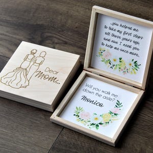 Wil je me door het gangpad lopen, bruiloft gangpad voorstel kaart, vader van de bruid geef me weg, loop me door het gangpad voor mama of papa