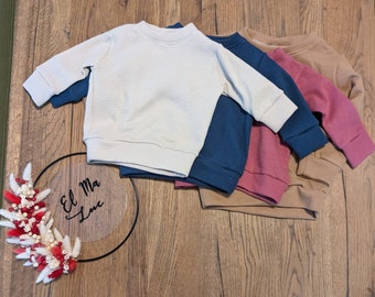 Pullover aus Waffeljersey für Babys und Kinder in verschiedenen Farben