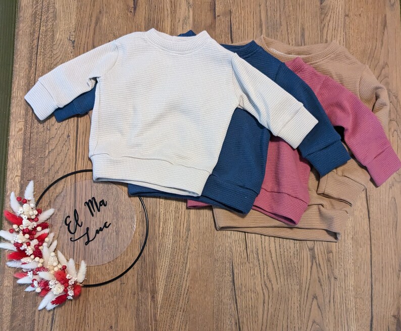 Pullover aus Waffeljersey für Babys und Kinder in verschiedenen Farben image 1