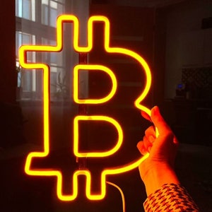 Bitcoin LED Neon Sign: Crypto Trader Home Decor