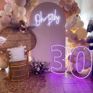 Custom Number LED Neon Sign: Birthday Party Decor