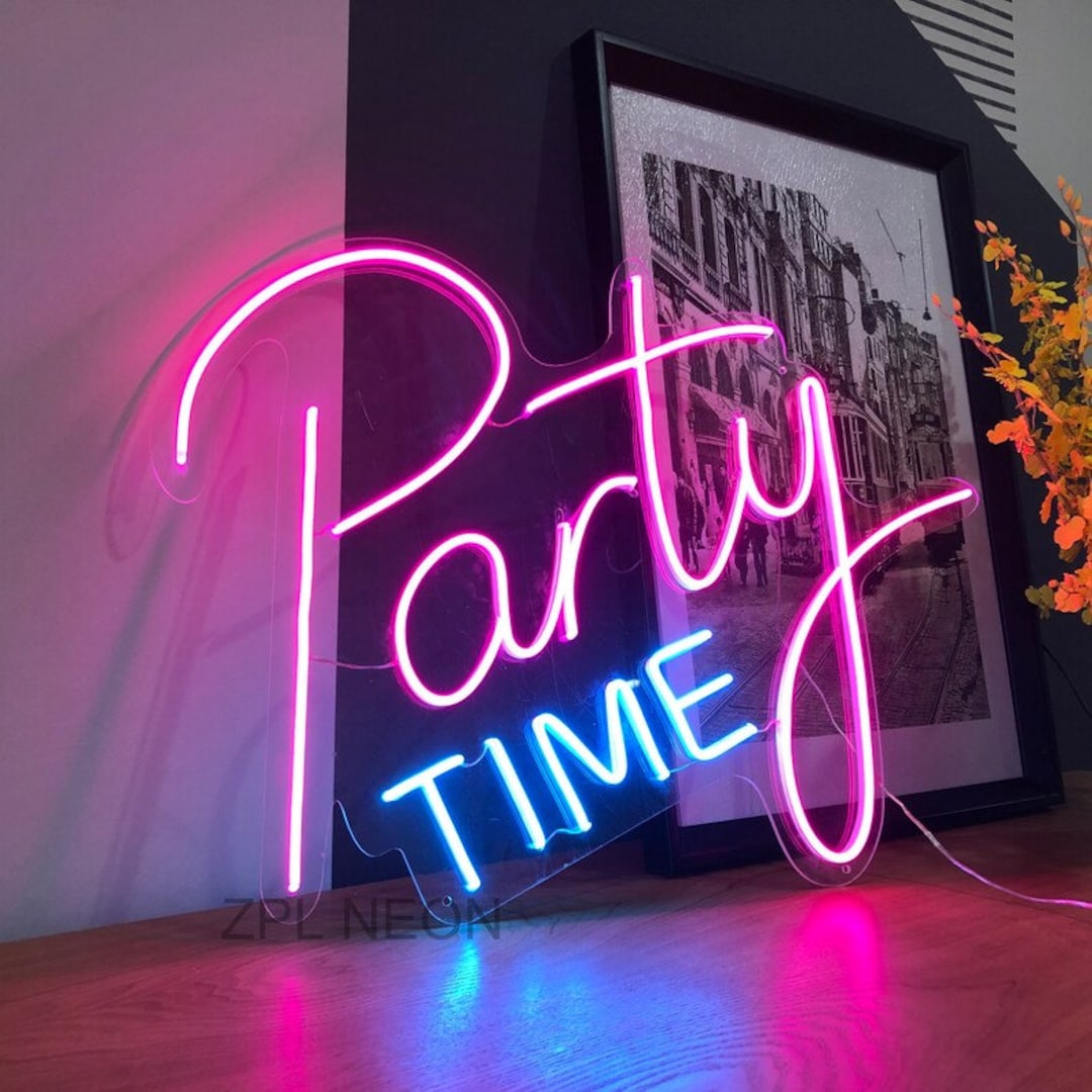 Part Time LED Neon Sign | Personalized Custom Neon Signs | Party ...