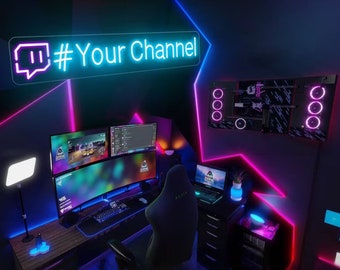 Custom Social Media ID LED Neon Sign | Personalised Twitch Username Gamer Tag Neon Light | Wall Decor | Home Decor