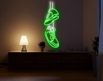 Aangepaste sneaker LED-neonreclame | Gepersonaliseerde schoen teken | Aangepaste logo-sneakers | Cadeau voor hem | Slaapkamer Muur Decor
