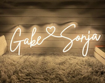 Custom Wedding Names Neon Sign: Engagement Backdrop Decor
