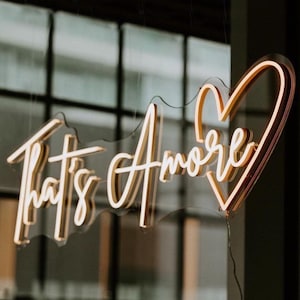 That&#39;s Amore Custom LED Neon Sign | Bridal Shower Decor | Wedding Birthday Gift | Wedding Engagement | Neon Wall Art Bedroom Home Decor