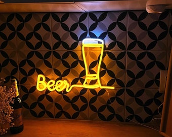 Custom Beer LED Neon Sign: Bar, Shop, Restaurant Decor