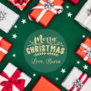 Adesivi di buon Natale, etichette natalizie personalizzate, Natale personalizzato da etichetta, set di adesivi natalizi, adesivi con nome natalizio fai-da-te