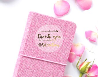 Gold Foil Thank You Stickers: Custom Business Packaging Labels