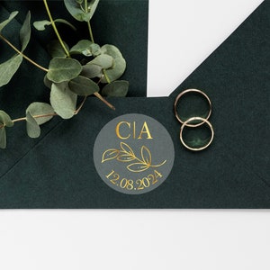 Wedding Envelope Sticker, Wedding Invitation Sticker Seal, Wedding Monogram Sticker, Initial Sticker for Envelope, Custom Wedding Sticker
