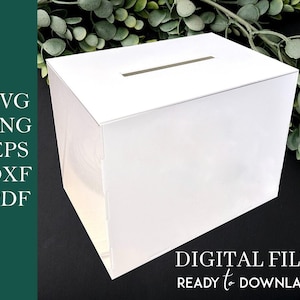 Wedding Card Box, Laser Cut Envelope Holder, DIY Wedding Gift Card Box SVG Files, Instant Download for CNC, Dxf, Svg, Ai, Eps