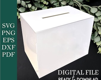 Caja para tarjetas de boda cortada a láser SVG: Porta sobres DIY (Descarga digital)
