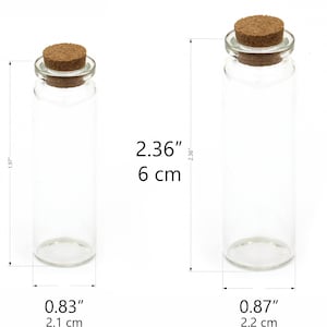 Mini Glass Bottles with Cork Stopper, TIny Glass, Small Glass Bottles, Empty Small Glass Bottle, Mini Glass Jars