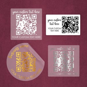 QR Code Stickers for small business, Custom QR code Labels, QR code social media, Custom qr code stickers, Clear Foil qr code Sticker