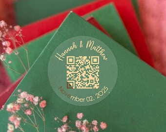 Wedding QR Code Stickers – Clear Save-the-Date RSVP Invitation Labels