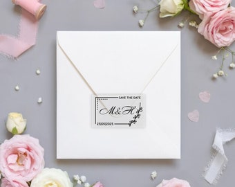 Personalized Save the Date Stickers: Gold Foil Envelope Seals