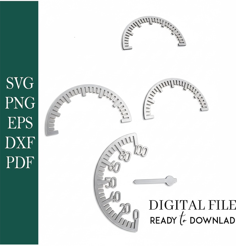 Speedometer Arc SVG – Minimal Circle Gauge – Digital Cutting File for ...