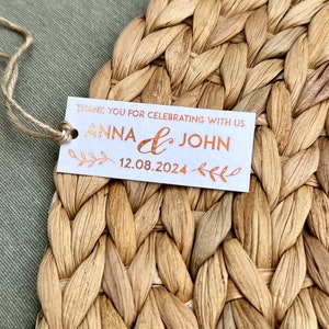 Thank you Gift Tag, Bridal Shower Thank you Tag Wedding Thank You Tag Customizable Wedding Favor Tag Personalized Wedding Thank You Gift Tag