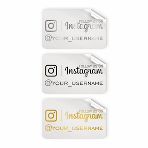 Personalized Instagram Sticker Labels: Gold, Silver, or Black Foil