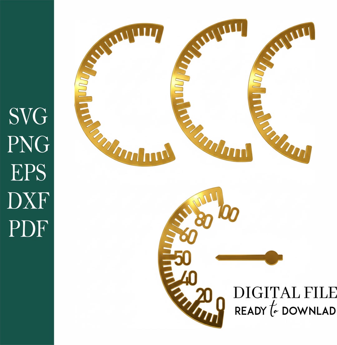 Speedometer Arc SVG – Minimal Circle Gauge – Digital Cutting File for ...