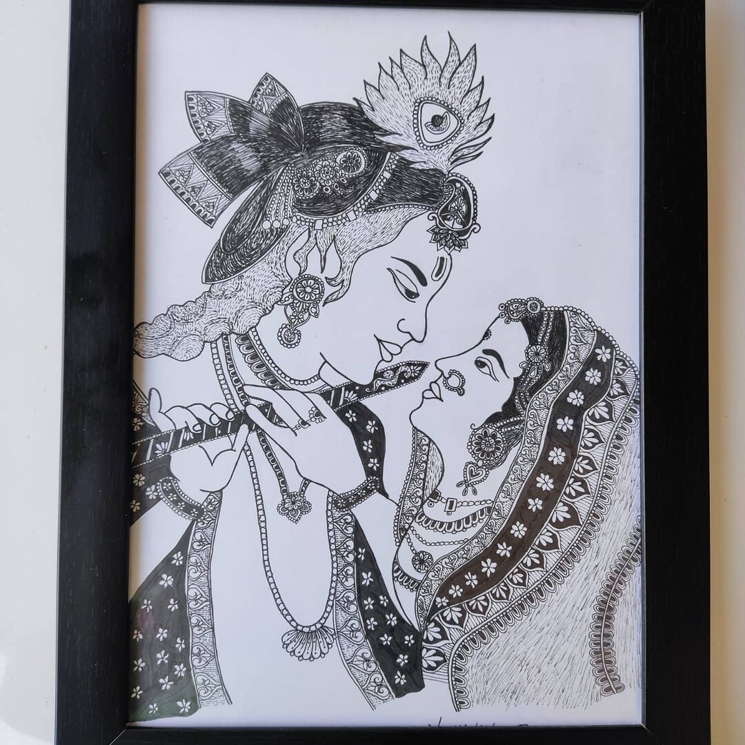 Radha Krishna Mandala Art Etsy