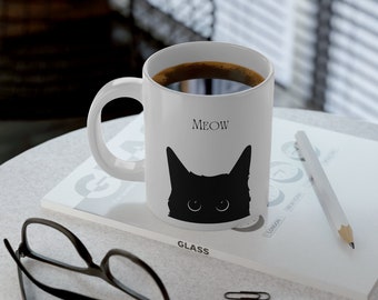 JUMBO black cat Mug, 20oz