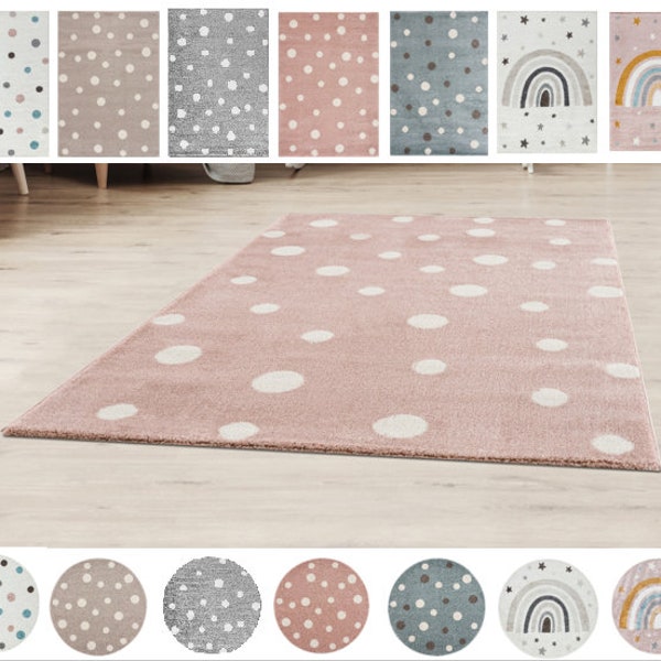 Tapis enfant DOTS Dots Tapis à pois pour chambre d'enfant Tapis pour chambre d'enfant certifié Oeko-Tex