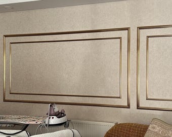 Goldpanel, IY Wainscoting Kit, Wandleistenpaket - montagefertiges Wandzierset, maßgeschneiderte Paneele