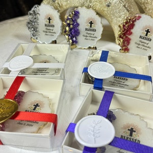 Custom Baptism Favors For Boy & Girl, Golden Baptism Epoxy Magnet Favor, Christening Favor, Mi Bautizo, Personalized Gift, Baby Shower Favor