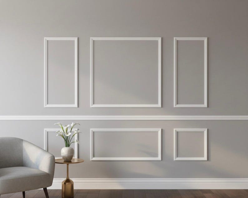 DIY Wainscoting Kit , Wall Molding Package - Ready to Assemble Wall ...