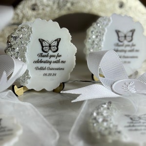 Custom Gold Quinceanera Favors, Personalized Gifts, Sweet 16 Birthday Favors, Quinceañera Gift, Butterfly Party Magnet Favor, Sweet 16 Gifts