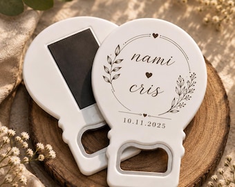 Abridor de Garrafas Magnético Personalizado para Casamento, Lembrancinha de Casamento Personalizada, Presente para Convidados de Casamento, Abridor de Garrafas Magnético, Lembrancinha de Festa Personalizada