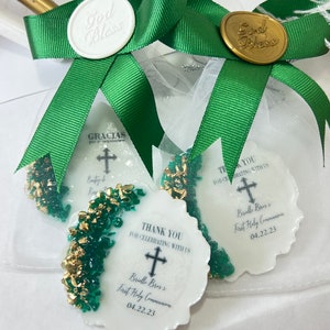 Custom Baptism Favors For Boy & Girl, Golden Baptism Epoxy Magnet Favor, Christening Favor, Mi Bautizo, Personalized Gift, Baby Shower Favor