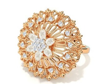 Ina Floret Diamond Ring Engagement Ring- Wedding Ring - Anniversary Ring - Promise Ring Bridal Ring