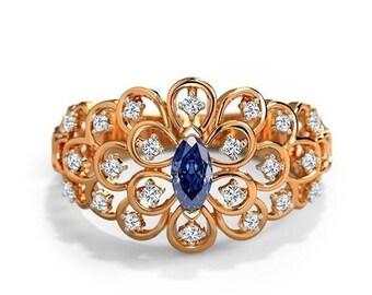 Ricena Gemstone Band Engagement Ring- Wedding Ring - Anniversary Ring - Promise Ring Bridal Ring