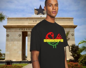Sankofa Bird T-shirt | Rasta Red Yellow Green