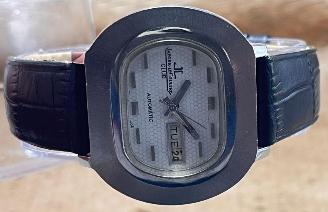 Vintage Jaeger-LeCoultre Club Automatic Swiss Made Signed Crwon Men's White Dial Perfect Wrist Watch