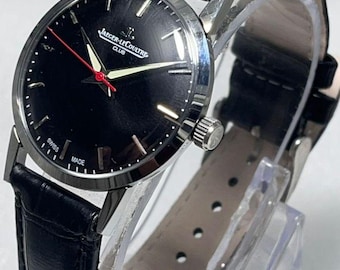 Vintage Jaeger-LeCoultre Club Luminous Hands Black Dial Signed Crown Wrist Watch Collectible watch ,Swiss Made, Manual winding Watch