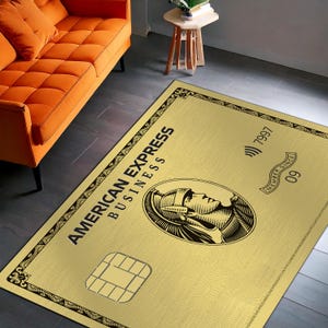 American Express Gold Card-vloerkleed – Zakelijk creditcardontwerp vloertapijt voor thuiskantoorinrichting