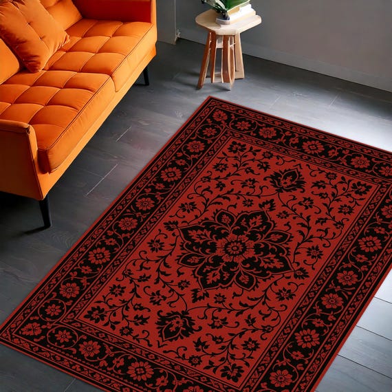 トルコ　ヴィンテージラグ　フローラル　赤　オリエンタル トルコヴィンテージラグフローラル赤オリエンタル