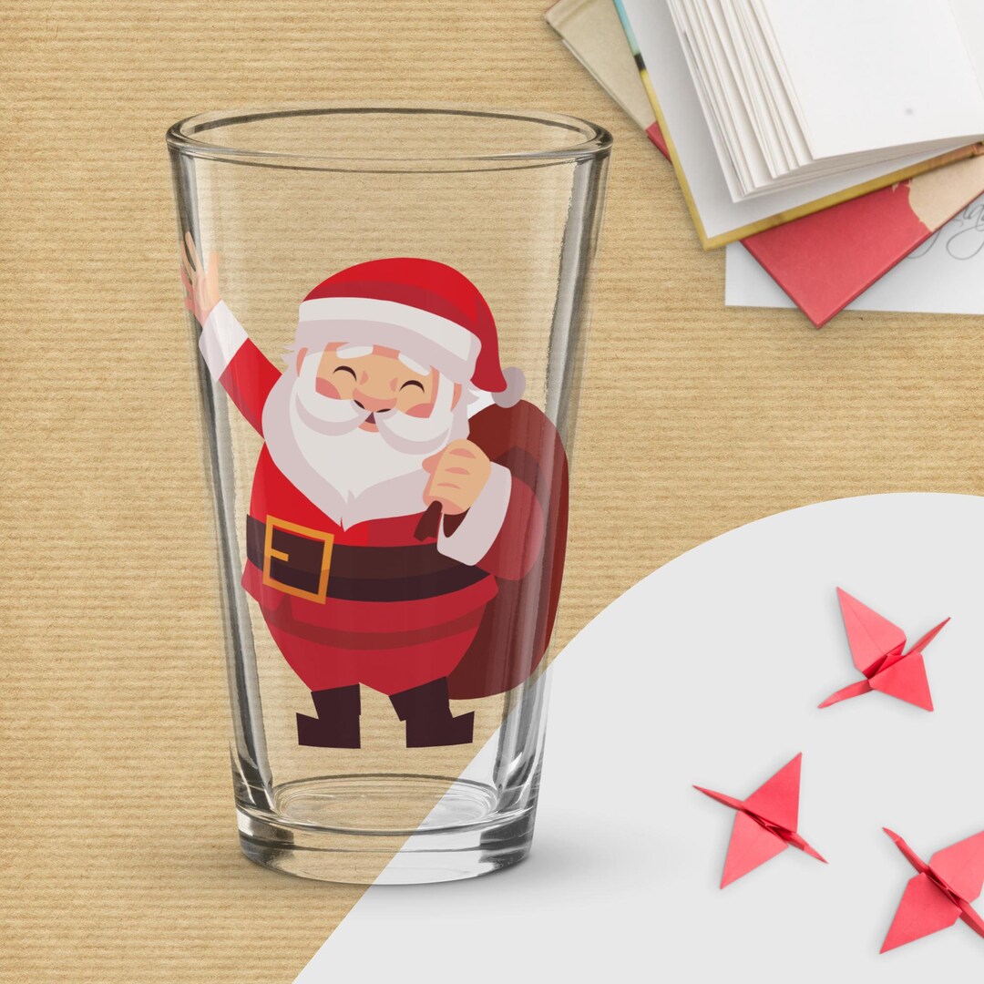 SANTA Wine Glasschristmas Glasschristmas Cupcustom Etsy