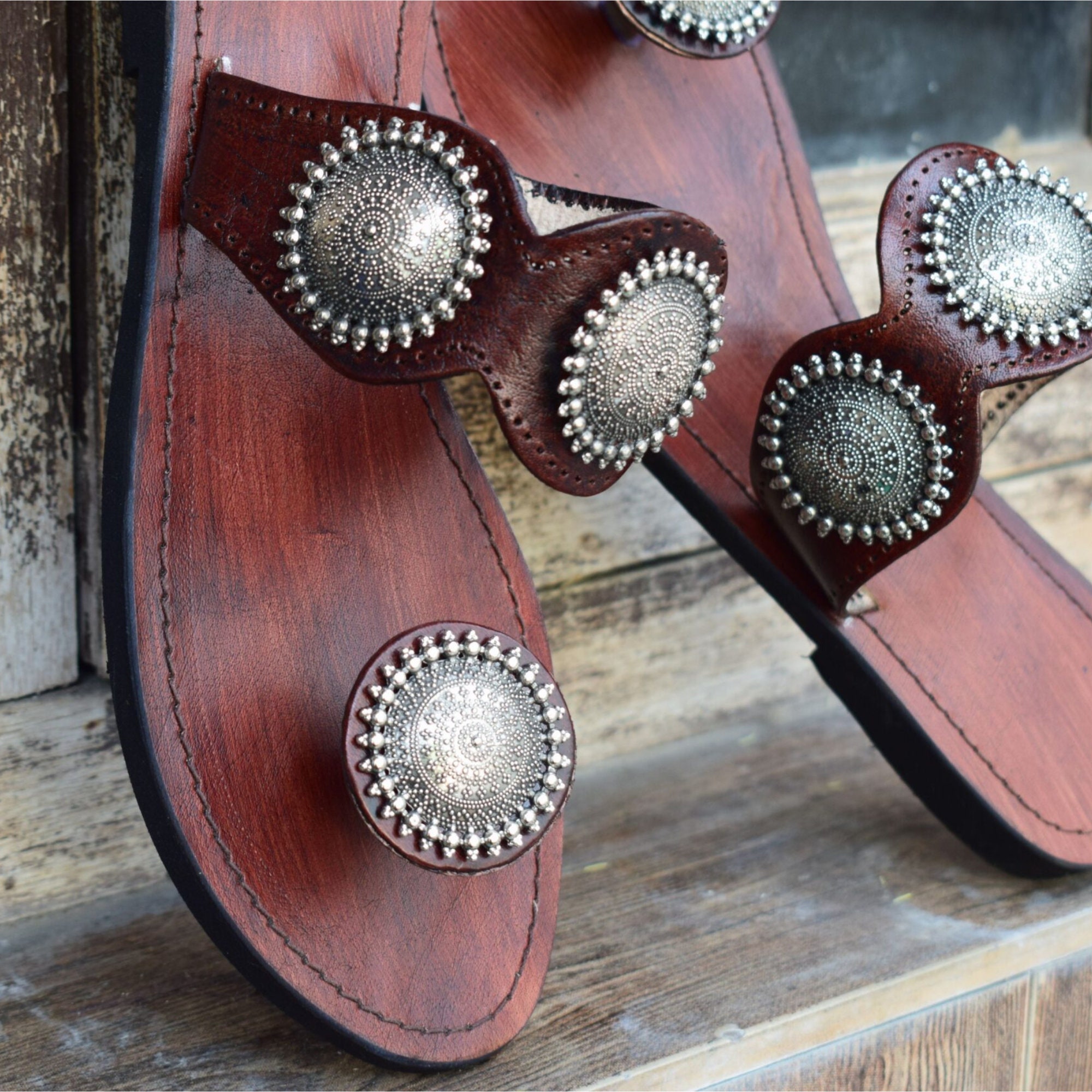 braided leather sandals