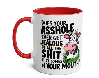 Lustige Kuh Swear Tasse: Rude sarkastische Kaffeetasse