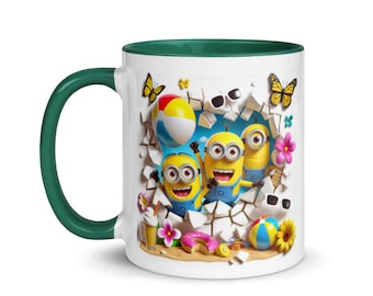 Funny Minion Beach Mug: Summer Cartoon Coffee Cup