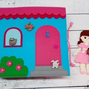 Quiet Book PDF Pattern, DOLLHOUSE Quiet Book. Felt book Template