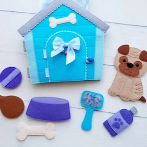 Quiet book PDF pattern, Pug Felt House, DIY quiet book, Educational toys, Sensory book template